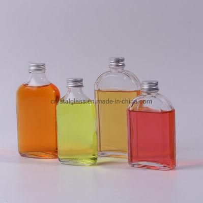 Factory Packing 500ml Flat Juice Coffee Spirits Glass Bottle with Lid