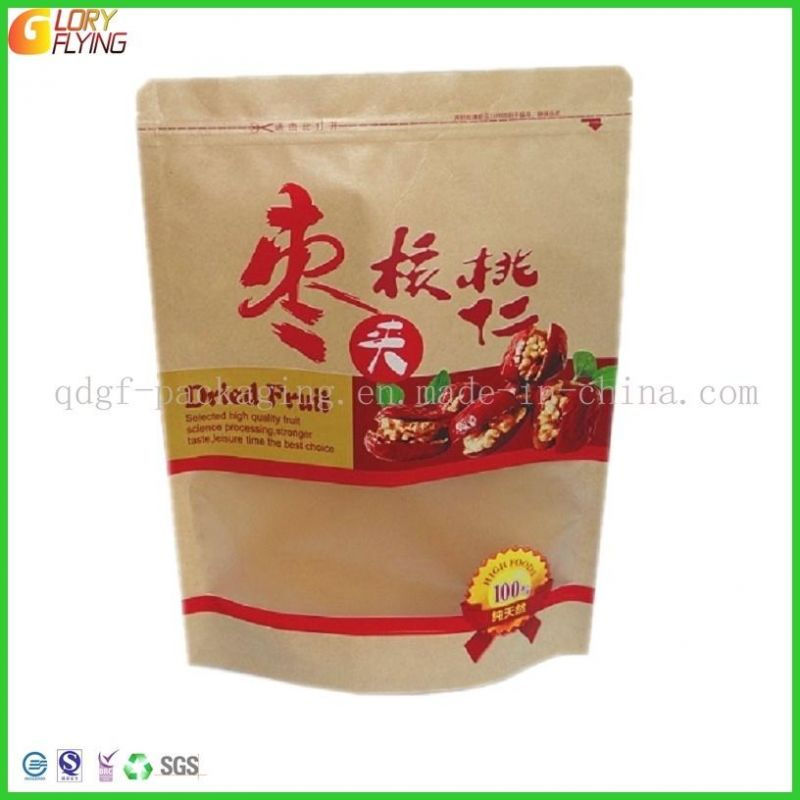 Stand up Pouch Kraft Paper & Plastic Laminated Food Packaging Zipper Bags