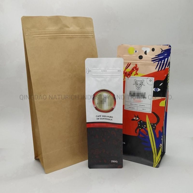 Resealable Ziplock Flat Bottom Food Bag Packaging & Printing for Coffee Beans