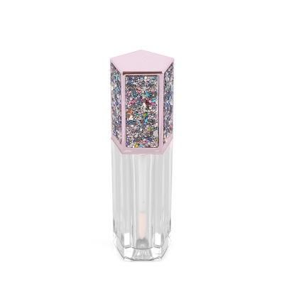 Wholesale Empty Lipgloss Tube Packaging Rose Gold Silver Cosmetic Containers Lip Gloss Containers Tube with Rhinestone
