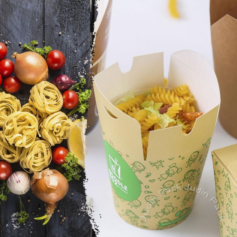 Food Grade Custom with Handle Square Chinese Noodle Paper Takeaway Box Factory