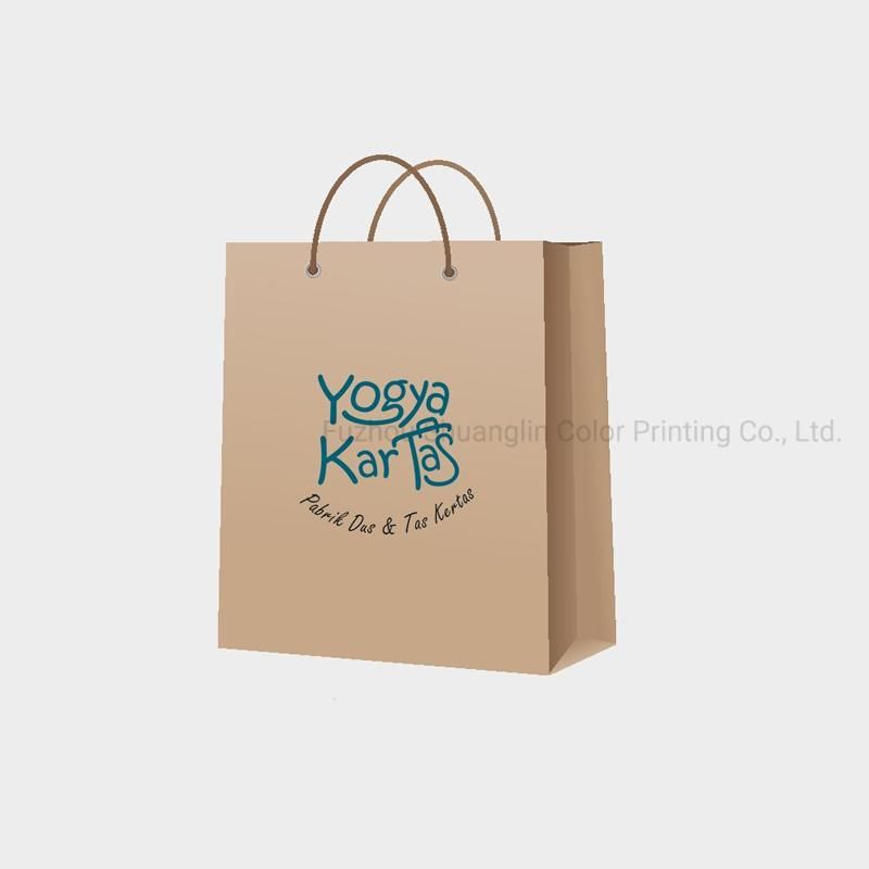 Printed Promotion Customized Logo Brown Kraft Paper Bags