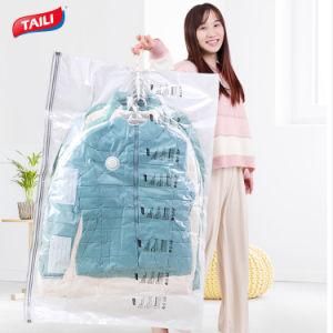Vacuum Compressed Hanging Bags Space Saver Clothes Organizer Vacuum Sealed Storage Bags for Clothes