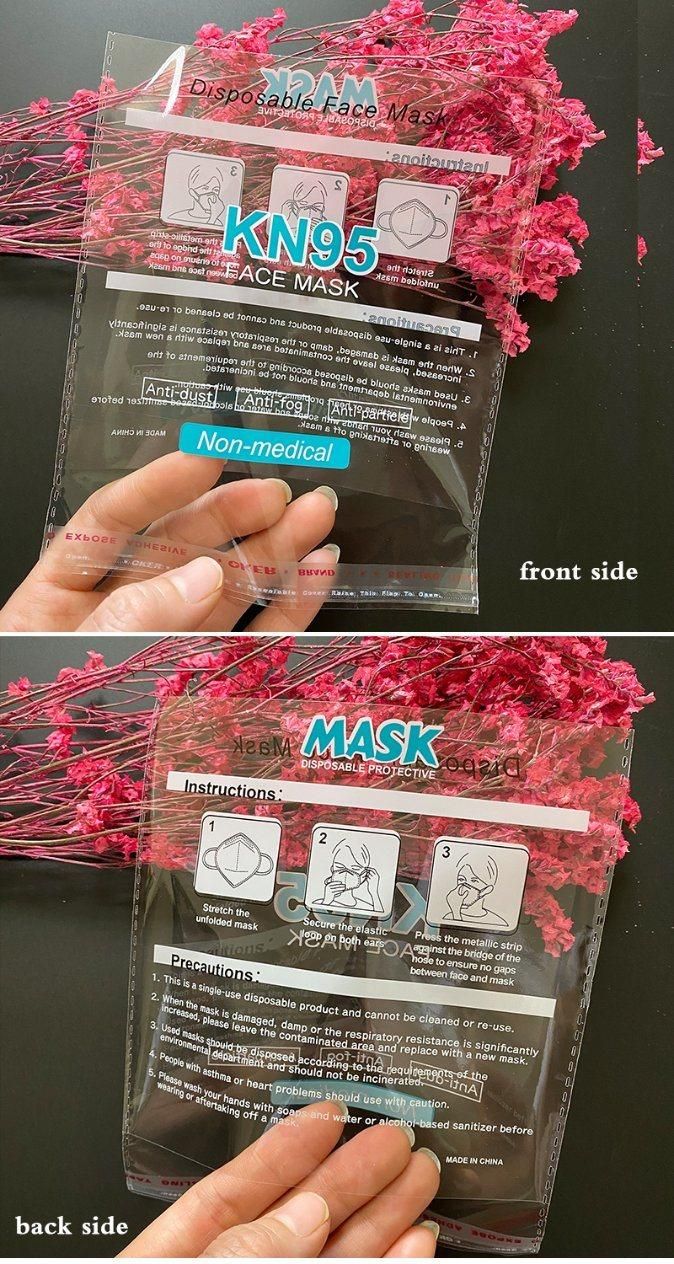 Customized Printing Face KN95 Mask OPP Plastic Packaging Bag