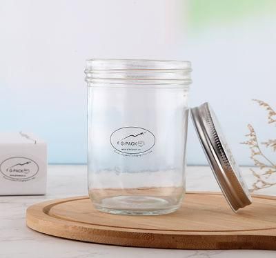 Empty Wide Mouth Glass Food Packing Storage Mason Jar
