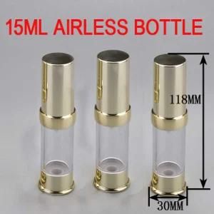 15ml Gold Airless Packaging Bottle, Cosmetic Plastic Bottle