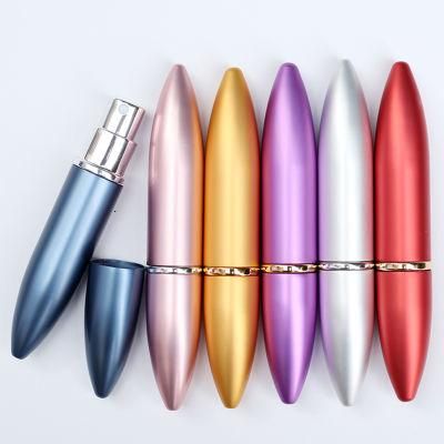 6ml Amazon Portable Aluminum Atomizer Perfume Refillable 6 Color Matte Bottle Travel Refill Perfume No Leak Bullet Fine Mist Spray Bottle