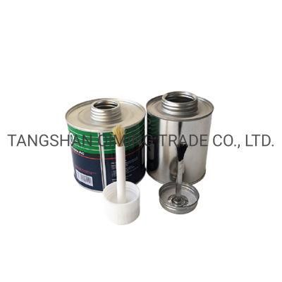 China Factory 8oz Round Glue Tin Can with Easy Open Lid Brush Metal Adhesive Can for Packing PVC Cement