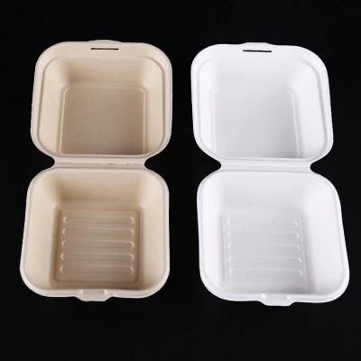 Compostable Box 100% Biodegradable Serving Lunch and Meals Hamburger Packing Box