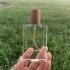 Transparent 30ml Glass Spray Perfume Bottle Square Crimp Sprayer Bottle with Wooden Cap
