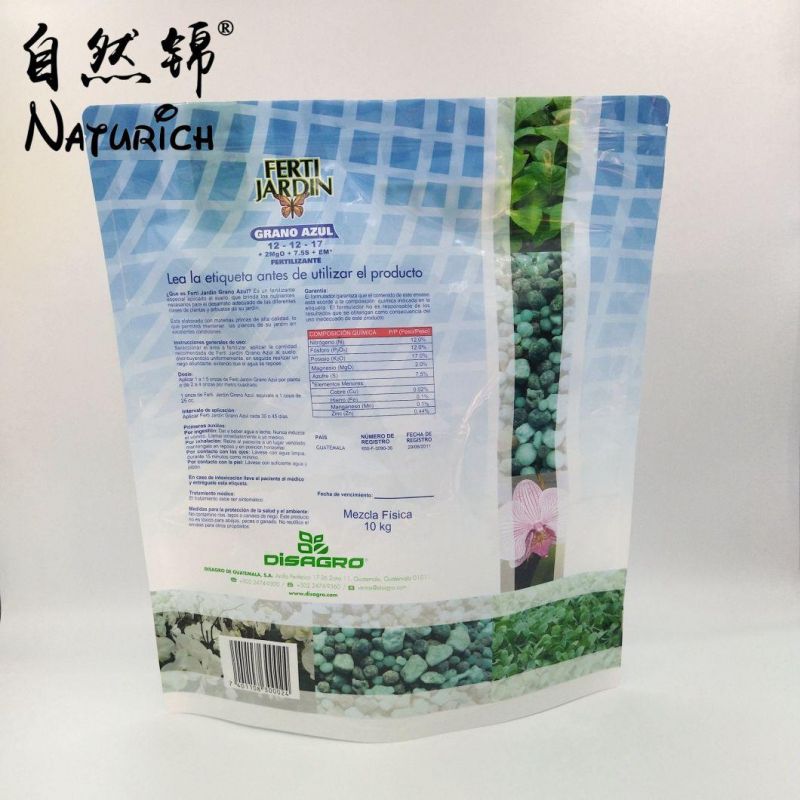 10kg Fertilizer Packaging Zipper Bag Stand up Zipper Pouch