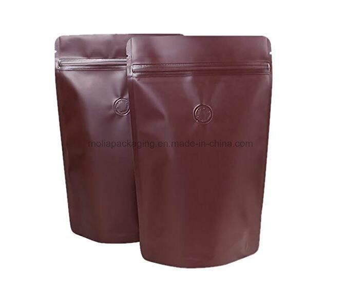 Custom Stand up Pouch Coffee Nut Plastic Packing Bag with Zipper and Tear Notches