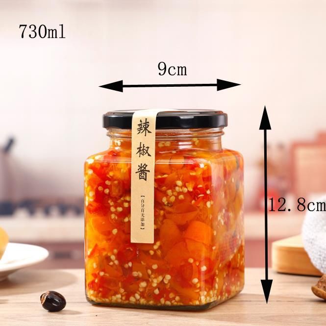 Unique Different Sizes Square Glass 200ml Honey Jars