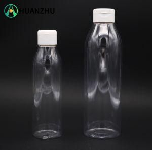 250ml 500ml Pet Black White Plastic Cosmetic Tall Round Shampoo Bottle with Cap