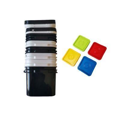 Food Grade Plastic Square Buckets with Handles and Lids