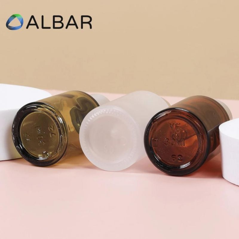 30 50ml Flat Shoulder and Slope Shoulder Glass Bottles with Colors Customized