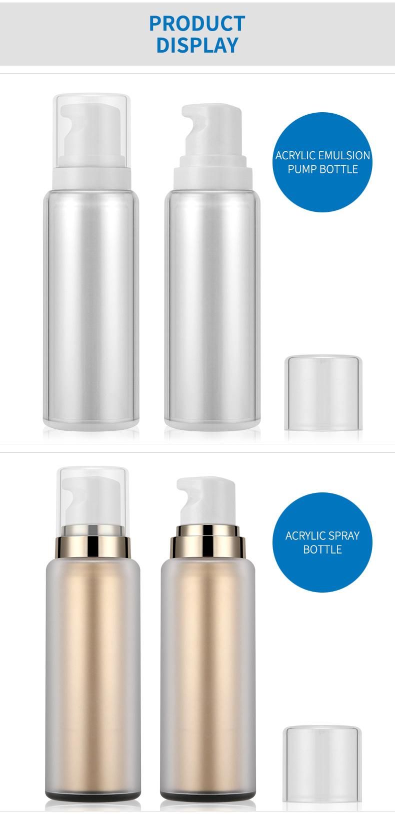 Factory Price 100ml Cosmetic Packaging Plastic Lotion Pump Acrylic Bottle