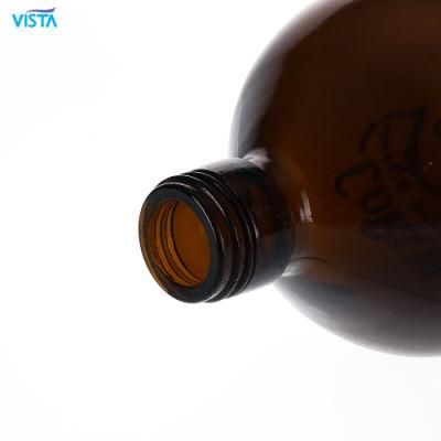 1000ml Amber Beer Silkscreen Decal Decoration Glass Bottle Crown Cap