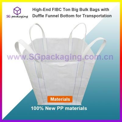 High-End FIBC Ton Big Bulk Bags with Duffle Funnel Bottom for Transportation