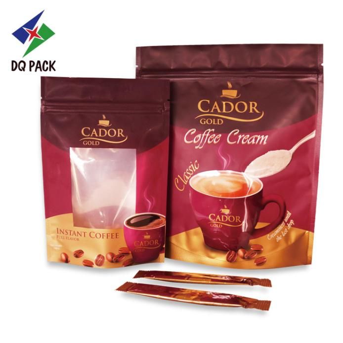 Flexible Packaging Glossy Printing Coffee Packaging Stand up Zipper Pouch with Window