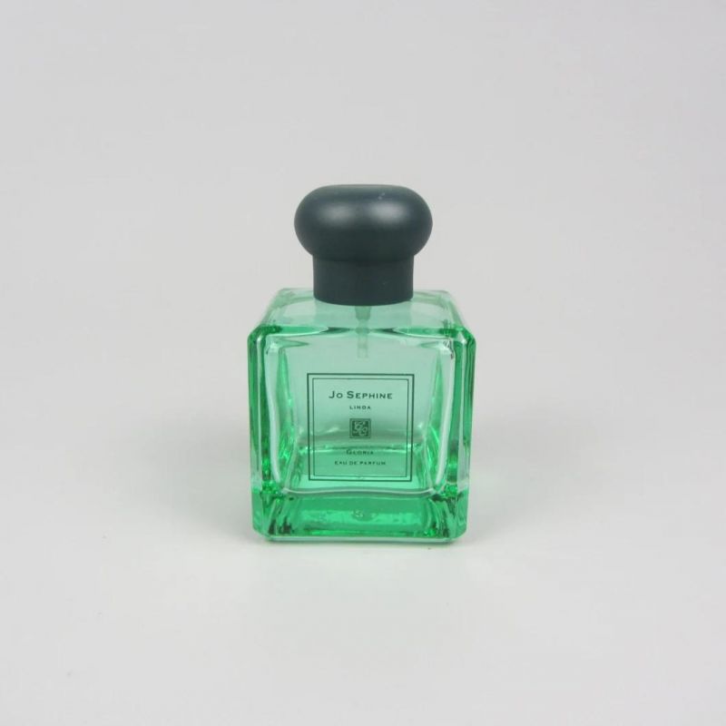 Green Cap Luxury Refillable Custom Spray Empty Glass Perfume Bottle