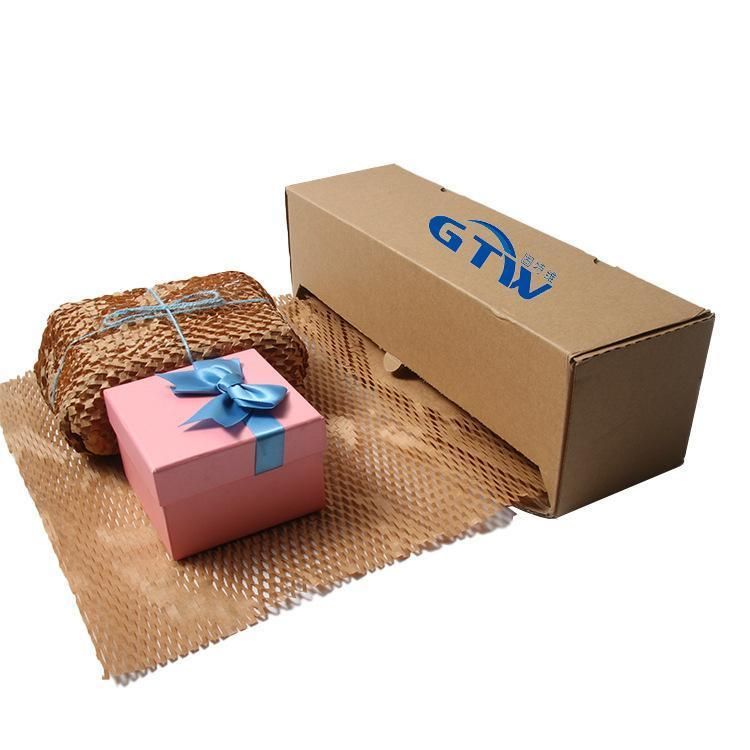 No Pollution Recyclable Cushion Filling Brown Kraft Packaging Paper Honeycomb Roll for Dispenser