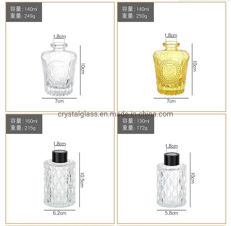 Wholesale High Quality Transparent Round Shape Perfume Fragrance Diffuser Glass Bottle