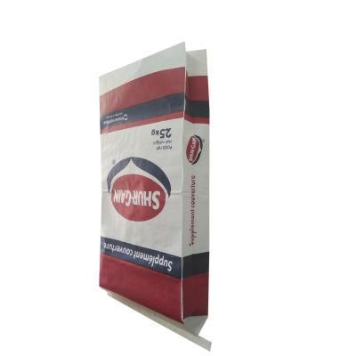25kg 50kg High Quality Packaging Brown Kraft Paper Plastic Composite Animal Feed Bag