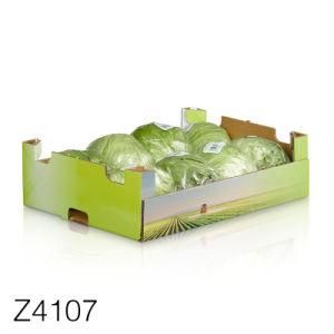 Z4107 Lettuce Carton Box Custom Fancy Dry Fruit Carton Packing Packaging Paper Cardboard Box for Vegetables Apple Fruit Boxes Wholesale