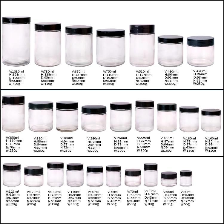 1oz 3oz 6 Oz 12 Oz 16oz 26oz Glass Jar with Lids Food Storage Jar