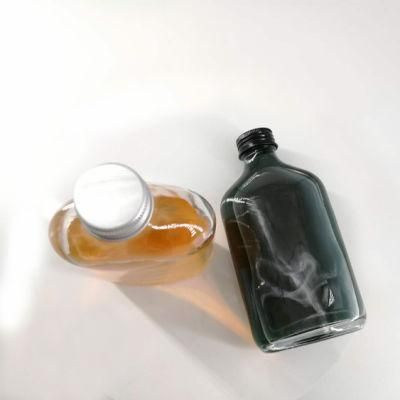 Flat Cold Brew Coffee Glass Bottle 200ml 250ml for Whiskey Flask