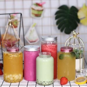 Factory Price Popular New Arrival Clear Pet Bottle with Lid for Boba Tea Milk Tea Cold Fresh Fruit Juice