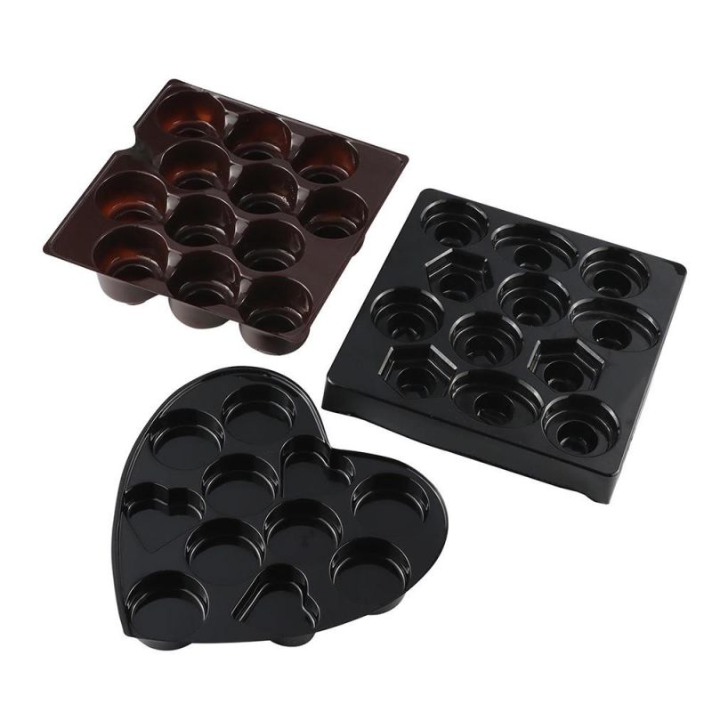 Black Candy Blister Box Insert Truffle Chocolate Plastic Tray