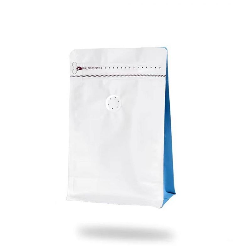 Flat Bottom Stand up Pouch Aluminum Foil Zip Lock Coffee Bag/ Matt Laminated Upright Food Plastic Bag