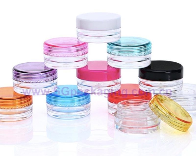 3ml 5ml 10ml Round Clear Plastic Jars Screw Top Empty Glitter Jar 15ml 30ml Cosmetic Cream Packaging Containers