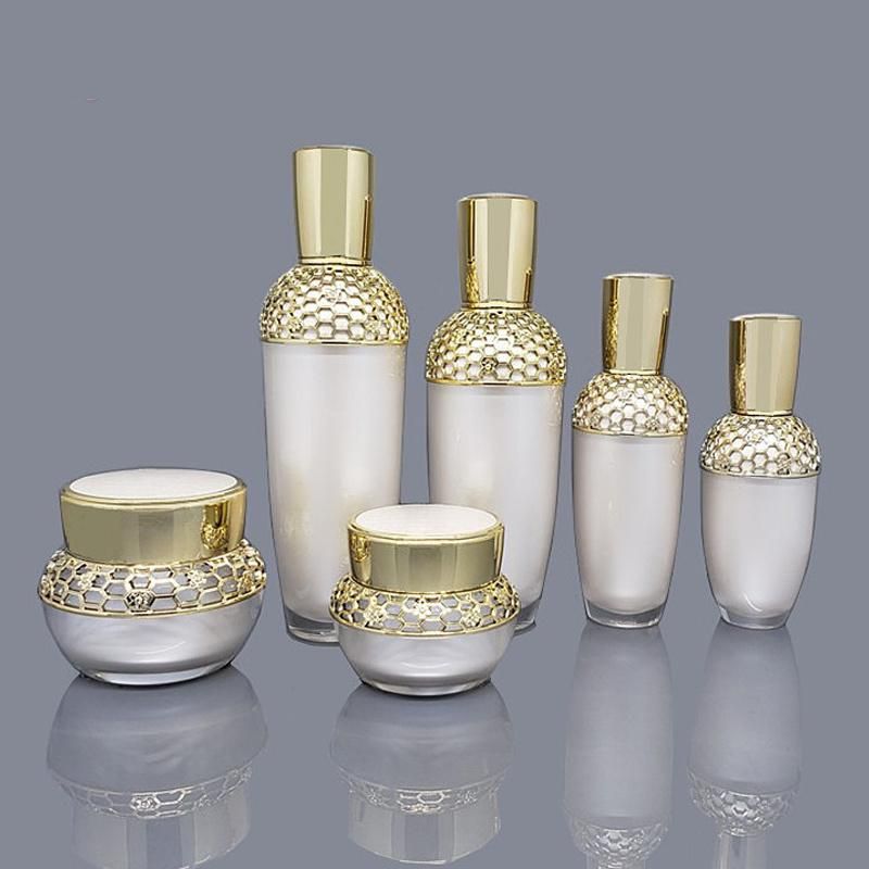in Stock Wholesale Cosmetic Packaging 100ml 120ml Luxury Gold Cream Bottle with Lotion Pump
