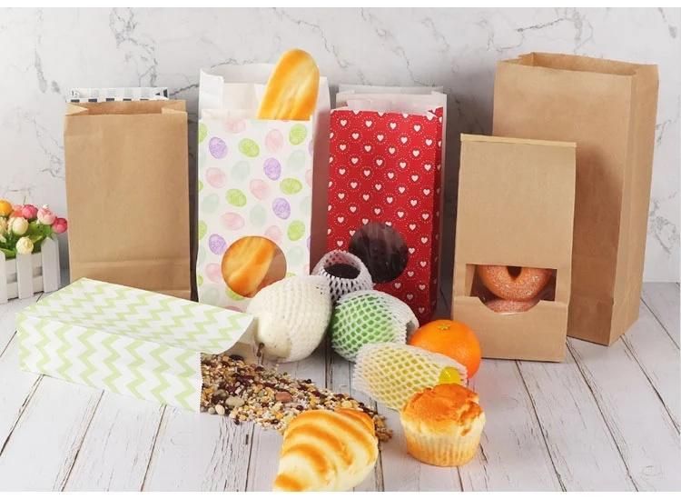 Food Packaging Tin Tie Colorful Kraft Paper Bags with Window