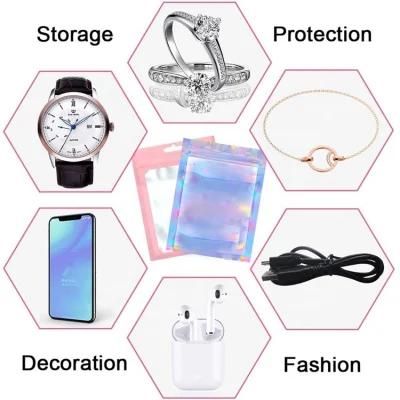 Manufacturer Shiny Hologram Mylar Bag Holographic Ziplock Bag Holographic Plastic Packaging