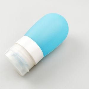 Medium Size Bulb-Shaped Leak Proof Food Grade Silicone Cosmetics Bottles, Blue