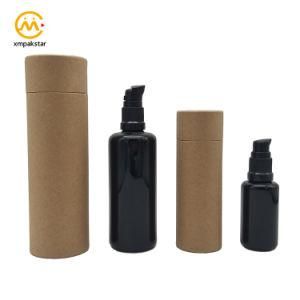 Custom Small Round Kraft Tube 30ml Perfume Gift Packaging Box for Essential Oil Bottle