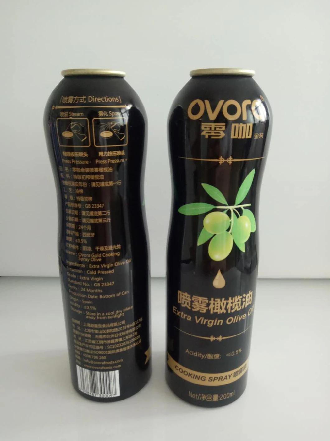 Aluminium Body Olive Oil Bottle Spray Can Bov Aerosol Cans Packaging