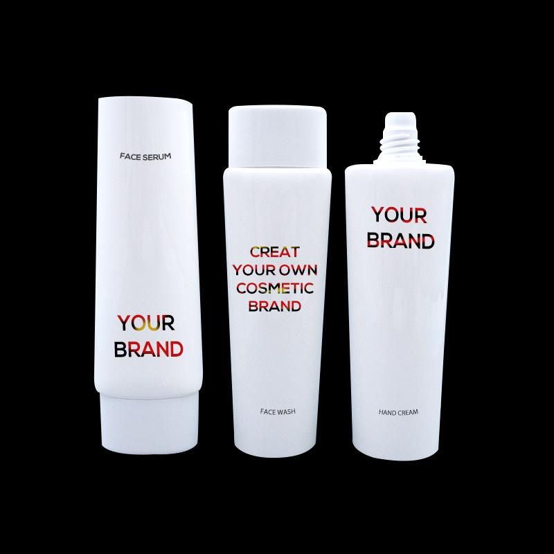 White Frosted Hand Cream Flip Cover /Screw Cover Plastic Tube Facial Cleanser Plastic Soft Tube