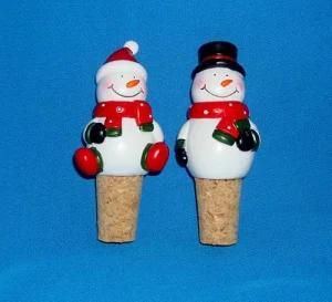 Resin Snowmen Bottle Stopper for Christmas Decoration