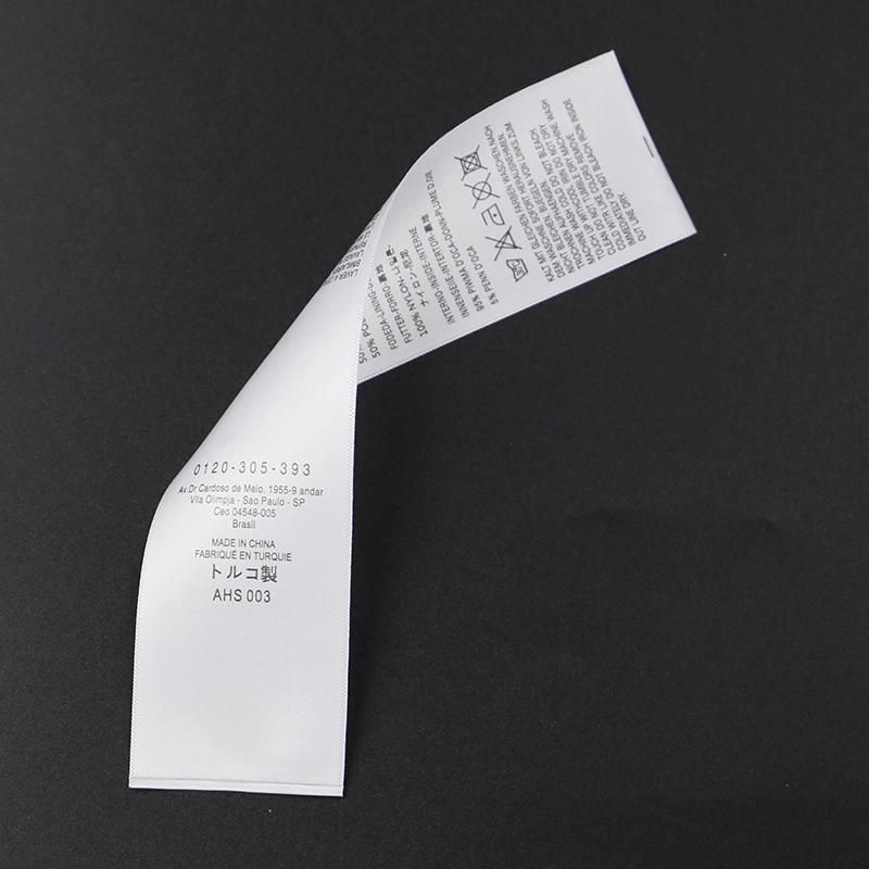 Export Japan High Quality Silk Printed Care Label