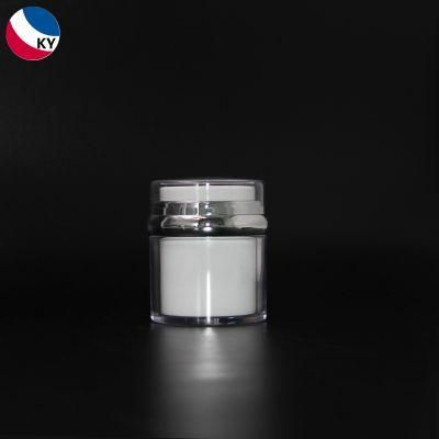 Small White Plastic Bb Cc Foundation Cream Airless Cosmetic Jar Container