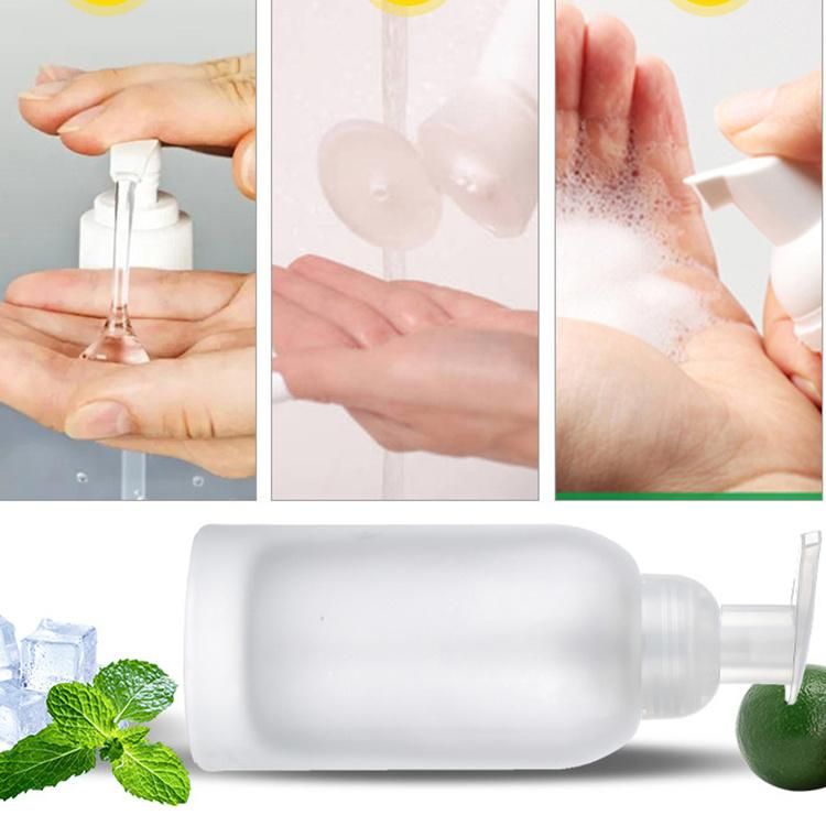 Custom Clear Frosted 250ml 375ml Glass Liquid Foam Soap Dispenser Pump Bottle for Hand Wash Hand Sanitizer with Lock Pump