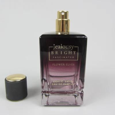 Luxury 50ml 100ml Square Glass Perfume Bottle with Spray Cap