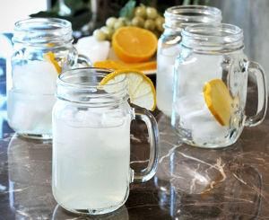 400ml Square Glass Mason Jar with Handle