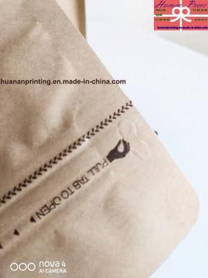 Stocked Bags Different Sizes One Side Tear Stand up Zipper Aluminum Foil for Food Packing and Extra Valve Vent for Coffee Packag