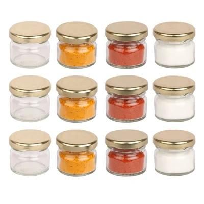 Mini Round Food Container Baby Food Package Recycled Clear Glass Spice Honey Jar